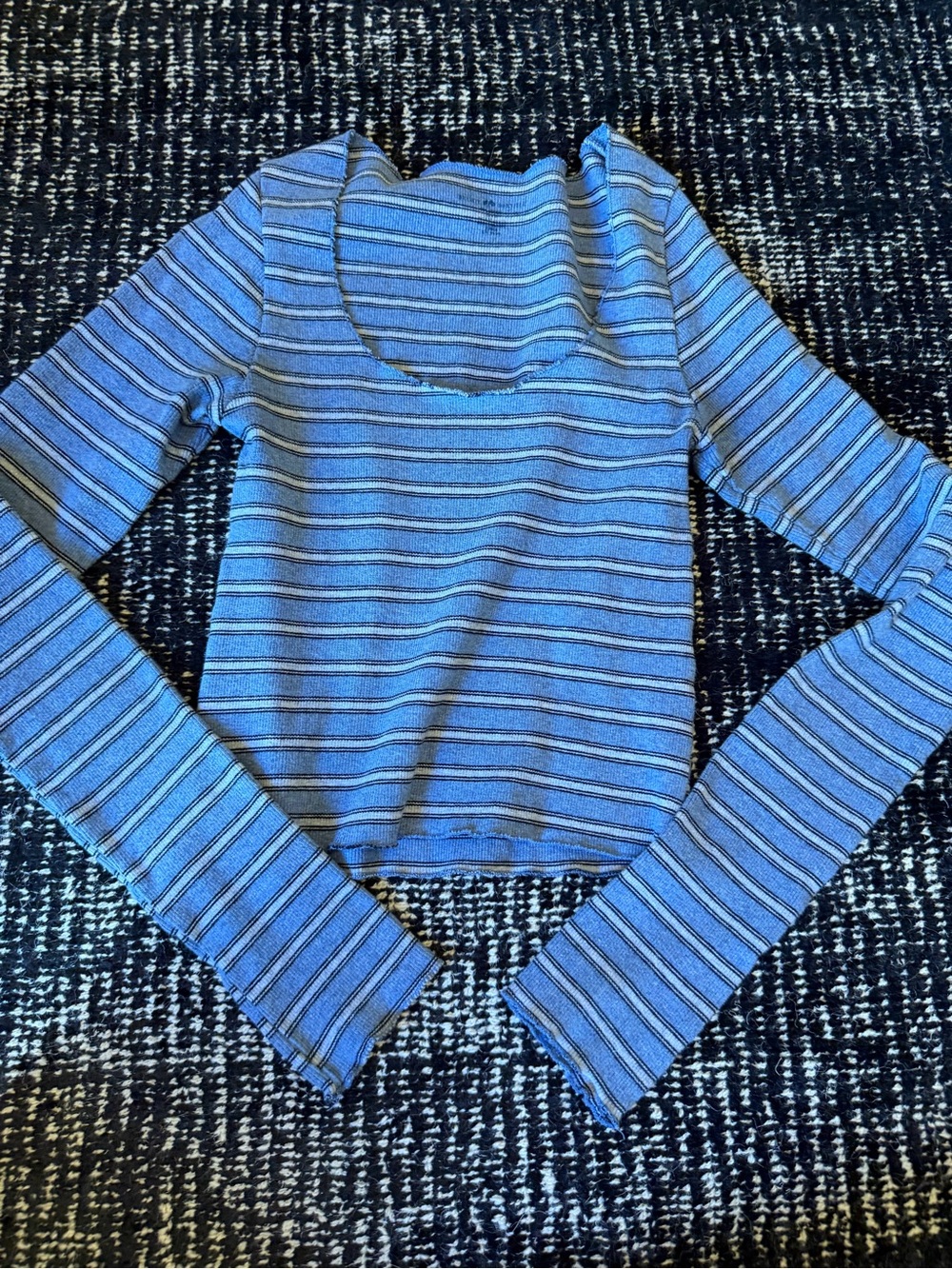 Brandy Melville Blue Striped Long Sleeve Tee